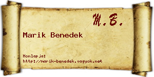 Marik Benedek névjegykártya